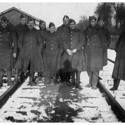 Leclerq Léon et ses copains prisonniers en Allemagne, Léon 4ème en partant de la droite